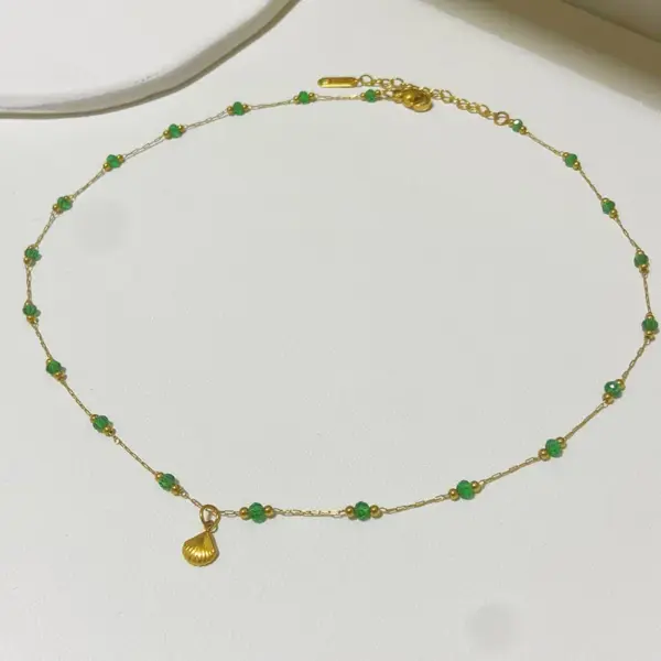 Wholesale Jewelry Casual Simple Style Shell Titanium Steel Anklet Necklace