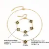 Wholesale 304 Stainless Steel Heart Shape PVD Coated Stone-Free 18K Real Gold Plated Simple Style Waterproof Non Tarnish Cable Chain Gold Jewelry Set