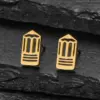 Wholesale 18K Gold Plated New 304 Stainless Steel Cut Gold Steel Color Irregular Mini Women's Small Animal Earrings