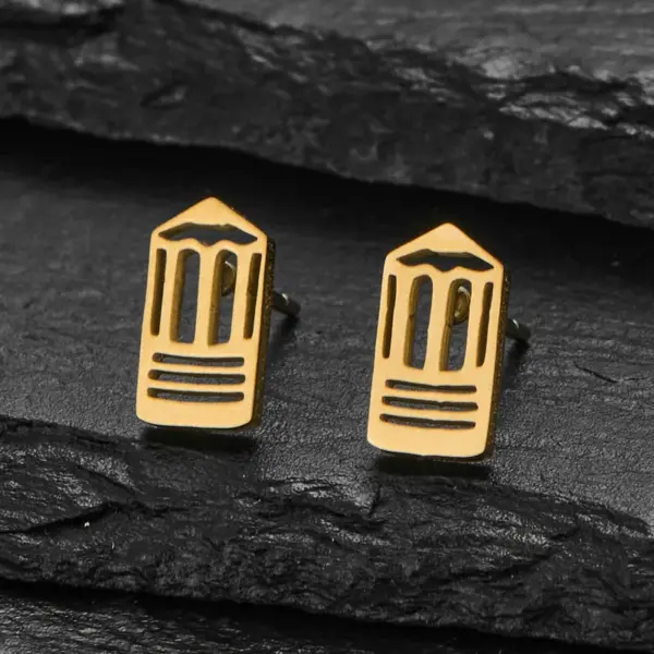 Wholesale 18K Gold Plated New 304 Stainless Steel Cut Gold Steel Color Irregular Mini Women's Small Animal Earrings