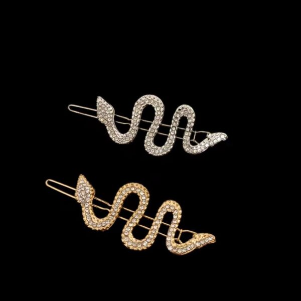 Wholesale personality snake-shaped hairpin ladies cold style retro frog buckle alloy rhinestone clip bangs clip