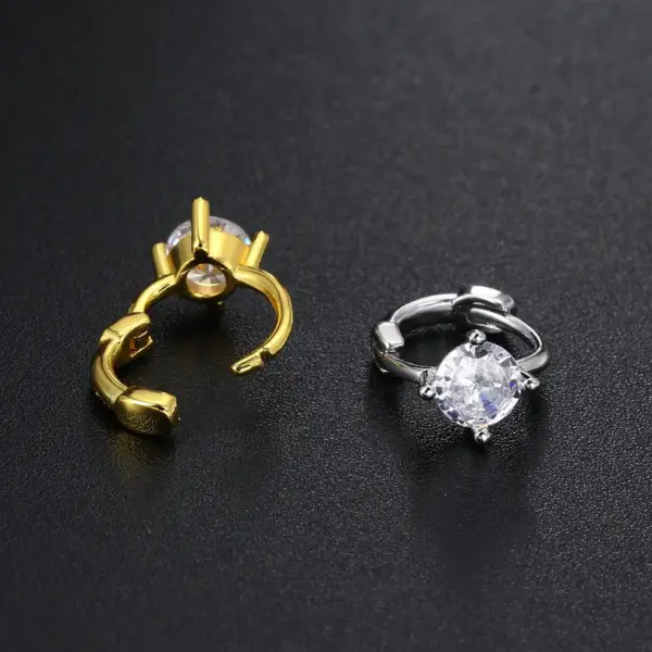 Wholesale 1 Piece Fashion Geometric Plating Inlay Copper Zircon Cartilage Earrings