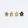 Wholesale Stainless Steel Fine Rod Copper Plated Gold Micro Paved Flashing Powder Blue Zircon Star Ear Cuff Women's Fashion Jewelry