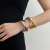 Wholesale metal cross surround irregular opening bracelet retro high sense twist bracelet fashion arm ring