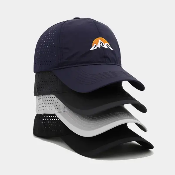 Wholesale Outdoor Mountain Peak Large Embroidery Sun Baseball Cap Quick-Dry Breathable Duckbill Cap Casual Sports Unisex Hat