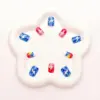 Wholesale 4th Of July Themed Wearable Nail Art Stars And Solid Color Detachable Silicone Nail Tips And Grid 24-Piece Set