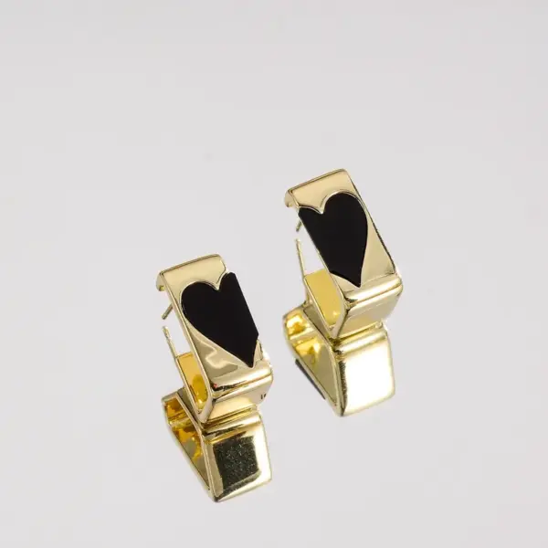 Wholesale S925 Sterling Silver Needle Copper Plated 18K Gold Drop Oil Heart Shaped Earrings Elegant Simple Style For Casual Holiday Party Daily Use