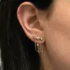 Wholesale 18K Gold Plated Jewelry 304 Stainless Steel Zircon Tassel Earrings Waterproof Non-Fading Vintage Classic Accessories