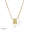 Wholesale Hot Sale 18K Brass 26 English Small Letters Pendant Stainless Steel Snake Chain Necklace For Women