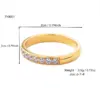 Wholesale Electroplating 18K Gold Golden Plated Round 304 Stainless Steel Elegant Rings