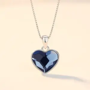 White Gold Color Necklace / 925 Silver