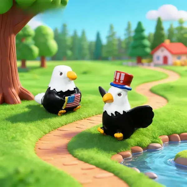 oly-b68af2d5d9a44b7baddf1b1d5bb139d6 Wholesale Cartoon Style Resin Eagle Ornament For Independence Day Lawn Decoration