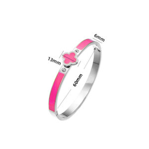 18k four-leaf clover bracelet-steel rose red