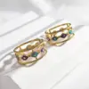 Wholesale 18K Real Gold Plated Vacuum Electroplating Furnace Oil Drop 304 Stainless Steel Ring Vintage Non-Fading Niche Light Luxury Women's Open Ring