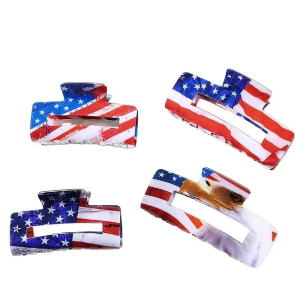 Wholesale Halloween Hair Accessories American Flag Shark Clip Casual Tail Hair Clip Acrylic Material All Seasons Modern Ladies Applicable