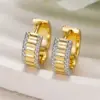Wholesale Three-dimensional Geometric Earrings For Women In Copper With KC Golden Water Plating And 0.03µm Thickness