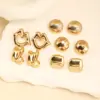 Wholesale Elegant Geometric Texture Line Splicing Design Sensation Style Earrings Stainless Steel Hypoallergenic