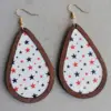 oly-b6d3634778f3ea22a735342691ef8727 Wholesale American Flag Independence Day July 4th Star Drop Earrings Wooden Frame Personalized Geometric Pattern Hoop Earrings