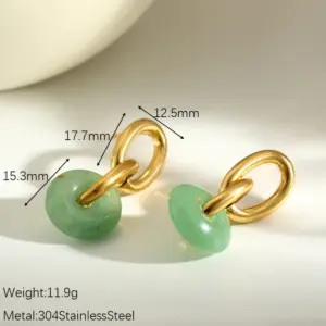 Green Aventurine Ear Studs