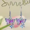 Wholesale 1 Pair Elegant Butterfly Feather Zinc Zinc Alloy Women's Drop Earrings Earrings