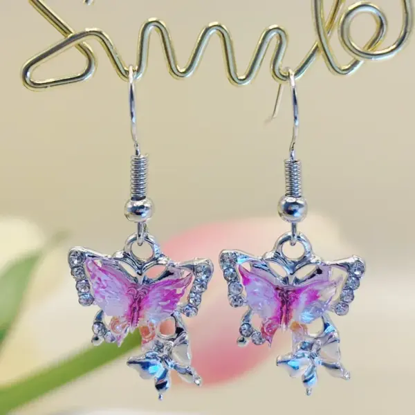 Wholesale 1 Pair Elegant Butterfly Feather Zinc Zinc Alloy Women's Drop Earrings Earrings