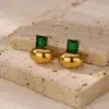 Wholesale Elegant Pearl Imitation Earrings For Women Gold Stainless Steel Sun Pattern Geometric Zirconia Embedded Jewelry Accessories