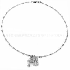 Retro silver double pendant style a