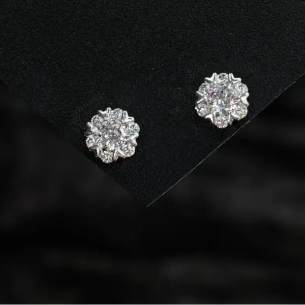 Wholesale Fashionable S925 Silver Plated Snowflake Earrings Elegant Dance Of Snowflake Jewelry Women's Stylish Hoop Earrings With Diamond