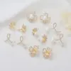 Wholesale Flowers Stud Earrings For Women With 925 Sterling Silver Posts And Copper Base Inlaid With Zirconia In Simple Style