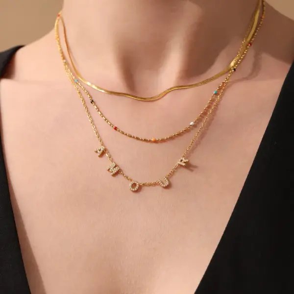 Wholesale PVD Coated Real Gold Plated 18K Gold Geometry 304 Stainless Steel Imitation Diamond Elegant Luxurious Shiny Waterproof Non Tarnish Bracelets Necklace Jewelry Set