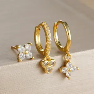 E1638 Gold - White, Set of Three