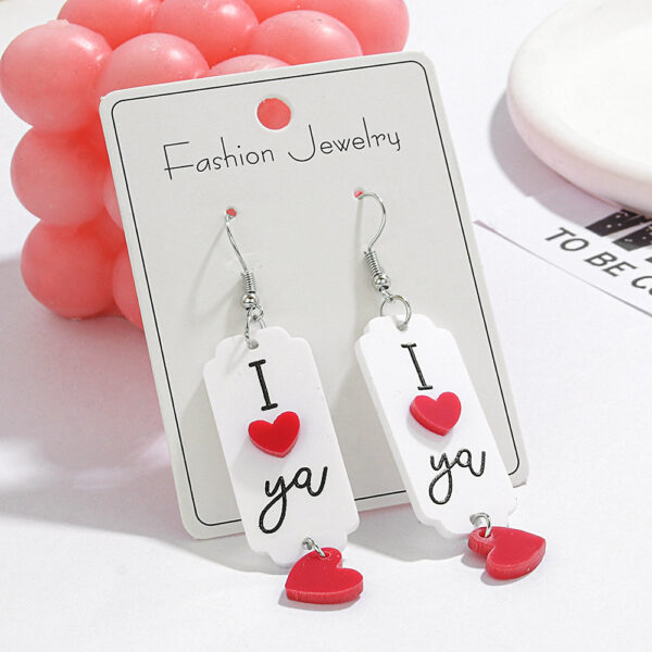 oly-b76014179cbd8bfe2a2a9454a11770bc Wholesale Valentine's Day earrings series English letters acrylic I love you love earrings