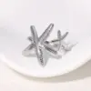 oly-b7725e6a7bf0f5645990dd151f58bb63 Wholesale PVD Coated Real Gold Plated 18K Gold Animal Starfish 304 Stainless Steel Vacation Beach IG Style Waterproof Non Tarnish Open Rings