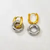 Wholesale E10 Minimalist Circle Earrings Double Layer Circle Splicing Ear Jewelry Stainless Steel 18k Gold Women's Accessories
