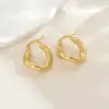 Wholesale Geometric Minimalist Stainless Steel Hollow Out Irregular Earrings Fashionable Casual Classic Style For Women Four Seasons Wear