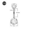 Wholesale Titanium Alloy Chain Belly Button Ring Belly Button Ring Earrings Accessories Cultivate Diamond Summer Fashion Unisex Geometric Pattern Zircon Round Water Drop