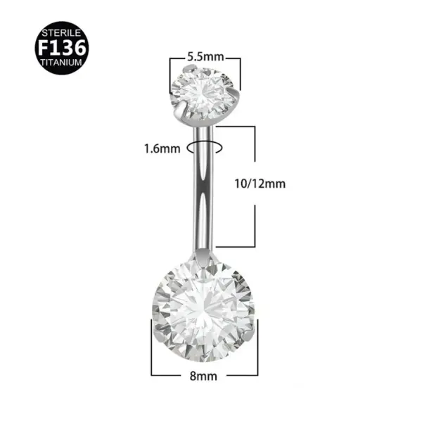 Wholesale Titanium Alloy Chain Belly Button Ring Belly Button Ring Earrings Accessories Cultivate Diamond Summer Fashion Unisex Geometric Pattern Zircon Round Water Drop