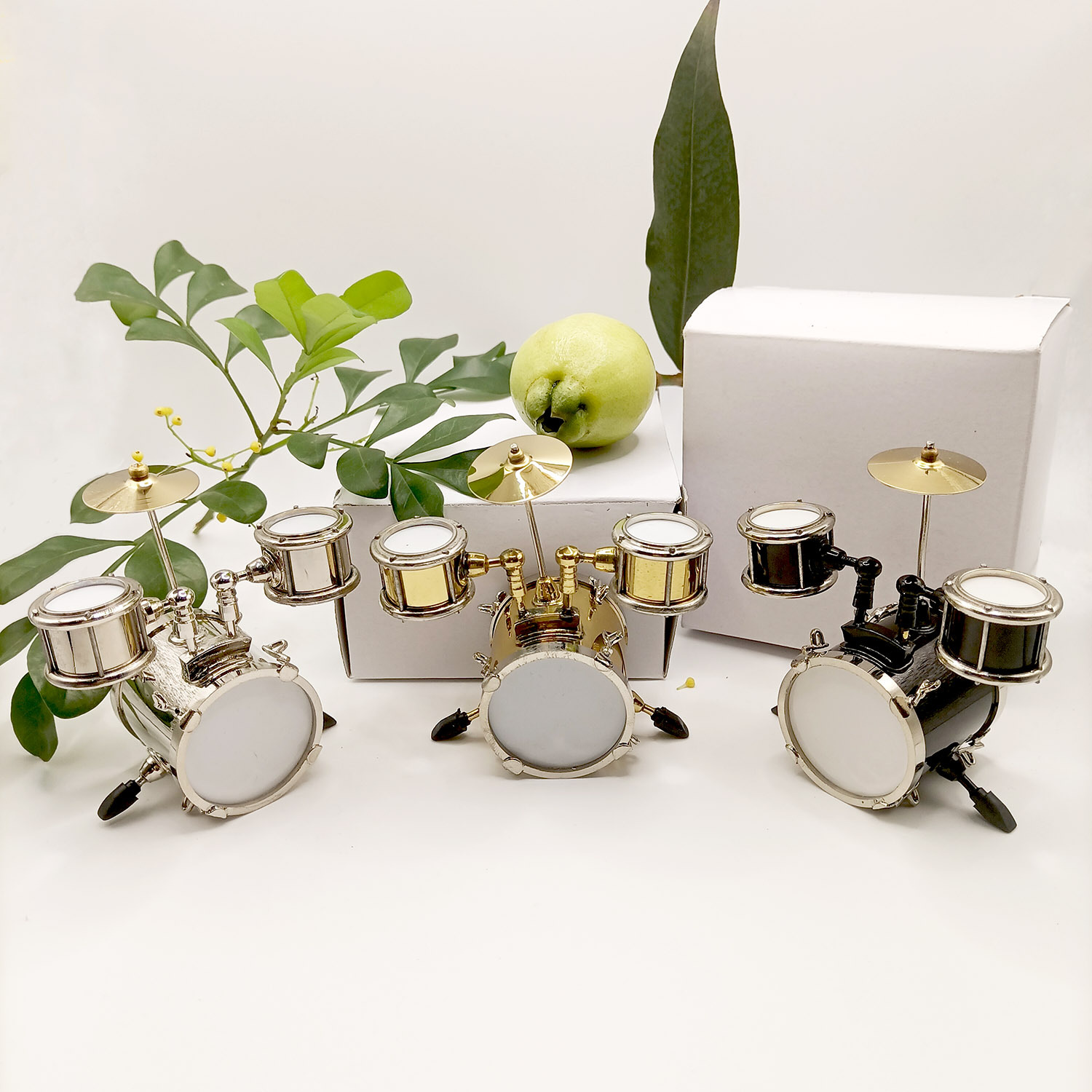 Wholesale 1:61:12 Doll House Accessories Miniature Jazz Drum Model Mini Jazz Drum Miniature Scene Shooting Props