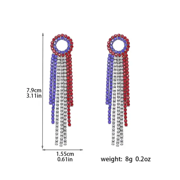 Wholesale 1 Pair Retro National Flag Plating Inlay Copper Rhinestones Silver Plated Drop Earrings