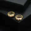 Wholesale Fashionable Geometric Heart Shaped Zircon Half Hollow Polished Copper Earrings Neutral Cute Style Women's Accessory Birthday Gift