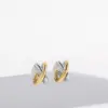 Wholesale 1 Pair Simple Style Classic Style Color Block Plating Copper Gold Plated Ear Studs
