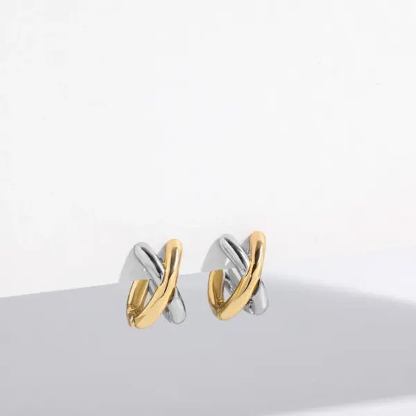 Wholesale 1 Pair Simple Style Classic Style Color Block Plating Copper Gold Plated Ear Studs