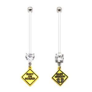 Wholesale 1 Piece Belly Rings Simple Style Heart Shape Arylic Plating Inlay Zircon