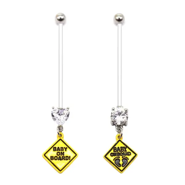 Wholesale 1 Piece Belly Rings Simple Style Heart Shape Arylic Plating Inlay Zircon