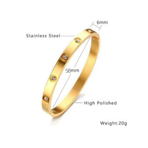 Finely carved 6mm [ten diamonds] zircon 17# gold inner diameter 48x58mm
