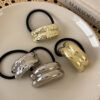 oly-b7e7cbf554766d8e7ad0482cbf4c9e51 Wholesale cold style geometric metal concave-convex elastic hair ring all-match design geometric hair rope retro temperament head rope