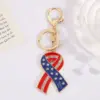 Wholesale Flag Diamond Inlaid Keychain Bag Pendant Small Gift Keychain