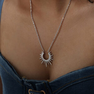 P1544-steel color necklace -43 5cm