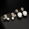 Wholesale Irregular Earrings For Women Made Of Copper With Freshwater Pearl Inlay Featuring Electroplated Finish And 925 Sterling Silver Ear Pins