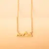 Wholesale Jewelry Simple Style Mountain 304 Stainless Steel Gold Plated Hollow Out Stainless Steel Necklaces